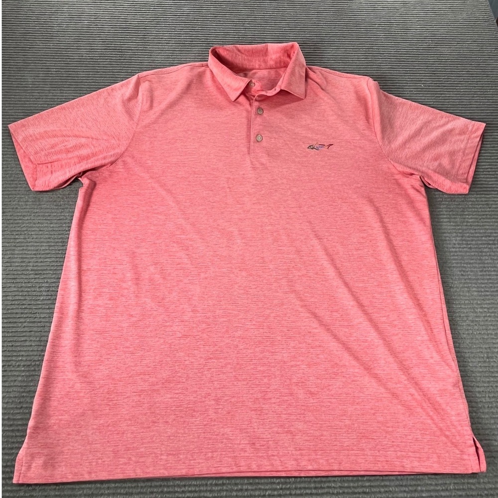 Greg Norman Mens Coral Pink Heathered Short Sleeve Golf Polo Shirt XL